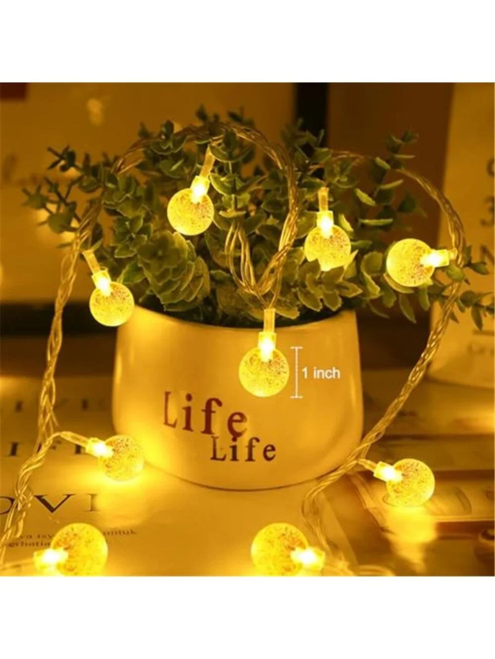Globe String Lights - Plug in 33 ft 100 LED Crystal Globe Fairy Lights